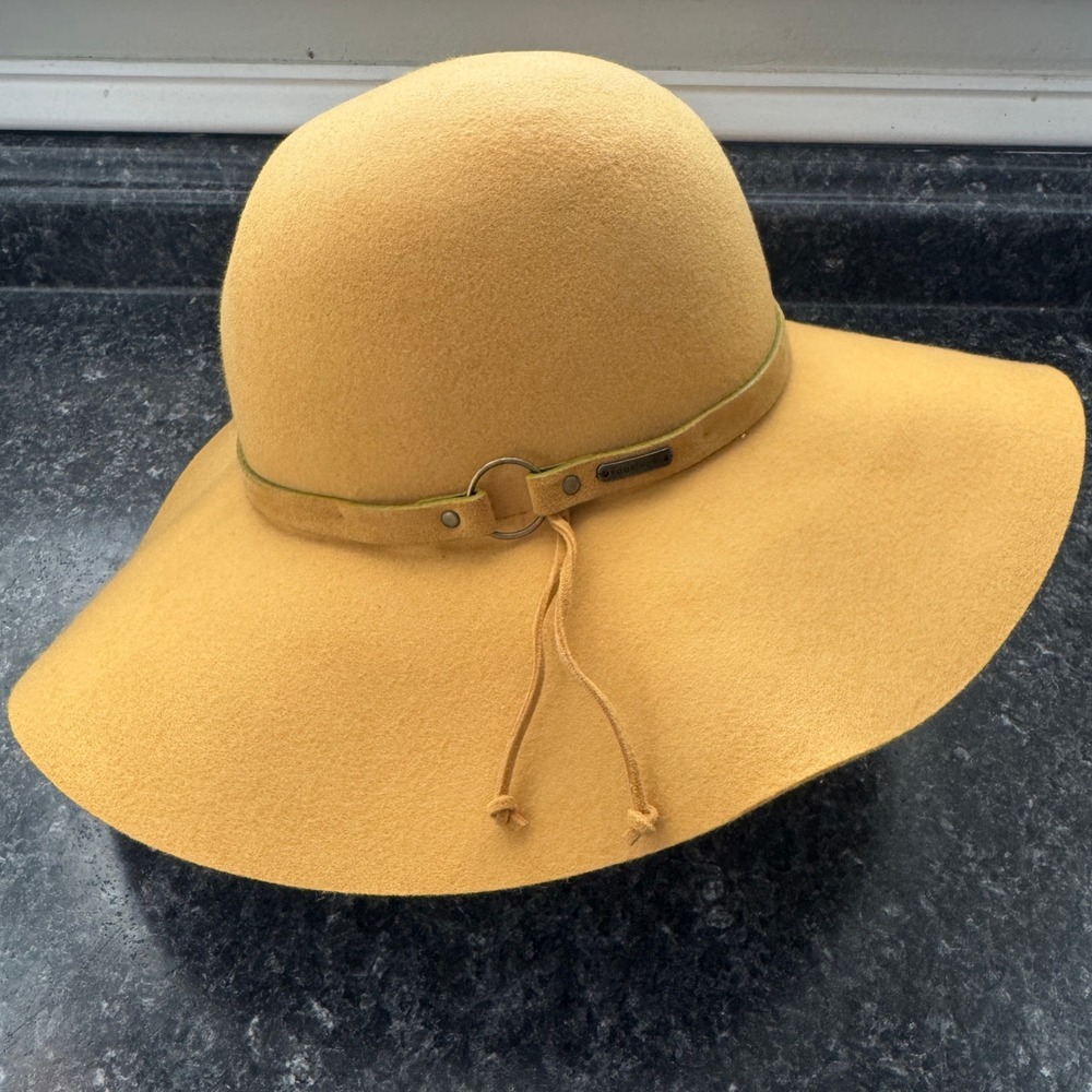 Kooringal Ladies Forever After WideBrim Floppy Hat 100% Australian Wool Mustard‎